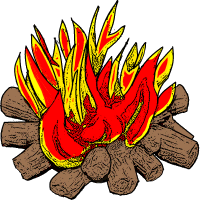 táborový oheň - ilustrace